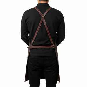 Delantal de Servicio de Cuero Genuino Vintage para Restaurantes de Alta Gama, Uniforme Profesional para Camareros, Protección a Prueba de Olores - Product Image 2