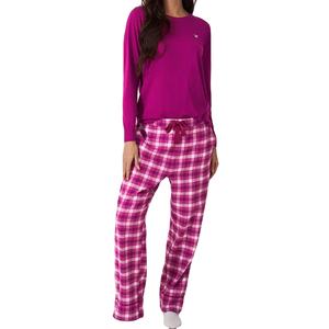 Nouvelle promotion sur les vêtements de détente décontractés pour femmes 100% pyjamas froids en coton avec décoration en dentelle longs vêtements quotidiens hauts à bas prix - Product Image 2
