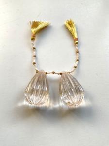 Morganita natural, 2 piezas de gemas talladas en forma de gota para la elaboración de joyería fina. - Product Image 6