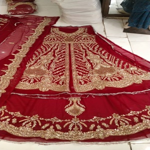 Lehenga choli ผ้าเย็บปักถักร้อยสำหรับผู้ใหญ่ผู้หญิงชุดเจ้าสาวทำจากผ้าตาข่ายกับ ADDA Kora และ dabka การออกแบบที่ทันสมัย - Product Image 6