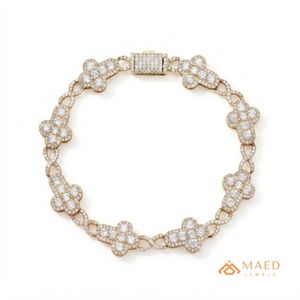 Pulsera de Cadena Fina con Moissanita Dorada, Joyería de Moda para Uso Diario, Regalo para Hombres y Mujeres, Estilo Los Ángeles - Product Image 1