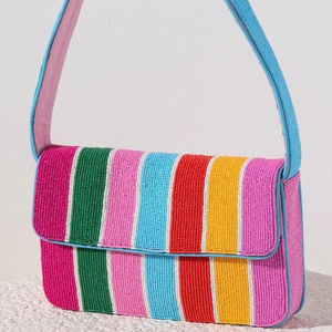 Bolso de Mano Bordado con Cuentas Hechas a Mano, Bolso de Moda de Lujo para Mujer con Correa Ajustable para un Look Elegante - Product Image 1