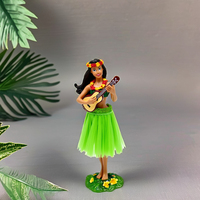 Figurine Resin Bobblehead Gadis Hawaii Kustom untuk Dekorasi Mobil & Rumah, Hadiah Patung Buatan Tangan