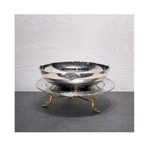 Tazón de Chocolate de Metal con Diseño Floral de Lujo, Bañado en Níquel Brillante, Decorativo para Ramadán - Product Image 4