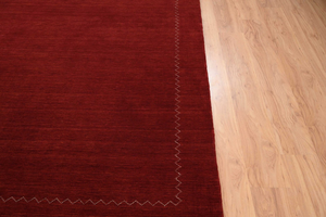 พรมเบอร์กันดี กาเบห์ ทอมือจากขนแกะนิวซีแลนด์ พรมปูพื้นสไตล์มินิมอลสำหรับห้องนั่งเล่น ห้องนอน ตกแต่งบ้าน - Product Image 5