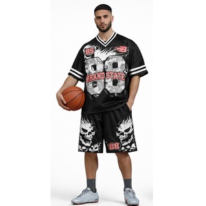 Premium Quality American Football Jersey and Shorts Set Breathable Sportswear 100% Polyester American Football Jersey and Shorts - Product Image 2