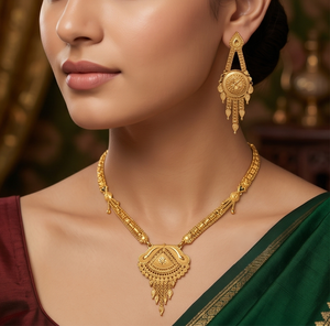 Divyoro Ornate Gold Plated Mangalsutra <b>Statement</b> <b>Necklace</b> with Tassel Pendant Ethnic Wedding Jewelry for Women Hinduism - Product Image 3