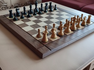 High Quality Walnut Chess Checkers Children's Solid Wood <b>Folding</b> Chess Box Handmade Wooden Chessboard Square Checkerboard - Product Image 5