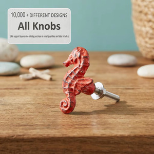 Poignées de meuble modernes en fonte Ba Red Sea Horse, écologiques et durables, pour la décoration intérieure de salle de bain et de salon - Product Image 3