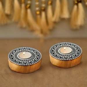 Support de bougie en bois, design rustique naturel, fait main, centre de table, décoration intérieure, activités religieuses, fête de Noël, mariage - Product Image 2