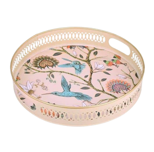 Decorative Enamelware Metal Tray – <b>Rustic</b> Farmhouse Display Tray for <b>Bathroom</b>, <b>Vanity</b> & Entryway - Product Image 1