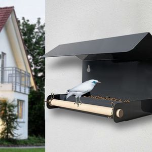 Casa para pájaros colgante de metal para jardín, comedero decorativo de hierro, jaula para pájaros, casa para pájaros de exterior, casa para pájaros colgante de metal. - Product Image 3