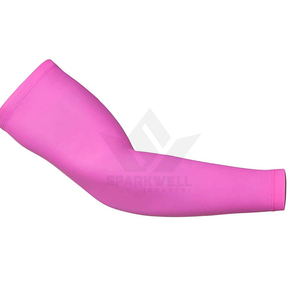 Manchon de bras anti-UV unisexe rose pour adultes, fabriqué en tissu 100 % polyester uni teint - Product Image 1