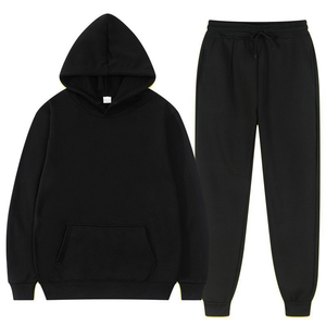 Conjunto de Sudadera Unisex con Cierre de Cremallera y Patrón Geométrico, Manga Larga, Estilo Casual, con Bolsillos Laterales, Cintura Elástica, Corte Regular - Product Image 1
