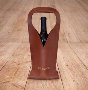 Porte-vin en cuir véritable personnalisé par le fournisseur, étui de protection haut de gamme pour bouteille de vin, élégant porte-boissons pour pique-nique LEB-0085B - Product Image 4