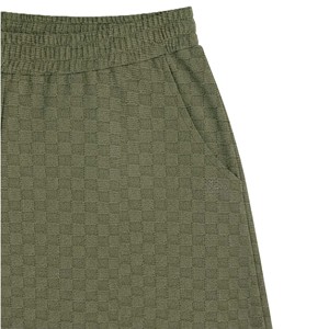 Men's Olive Green 100% Polyester Sports Bermuda Shorts Elastic Waist Mid Rise Reflective <b>Strips</b> Lightweight Breathable <b>Fabric</b> - Product Image 3