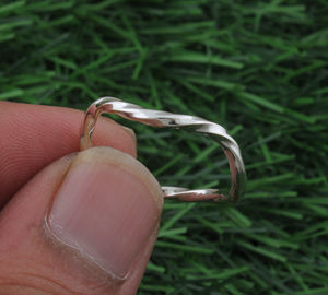 Minimalist 925 Sterling <b>Silver</b> Gemstone <b>Band</b> Ring Dainty Stackable Thin Classic <b>Wedding</b> Certified High Ring Jewelry for Women - Product Image 5