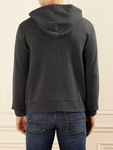 Sudadera con capucha y cremallera completa para hombre, corte ajustado, forro polar suave al tacto, ropa exterior informal - Product Image 2