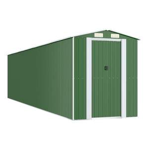 Abri de jardin en acier galvanisé vert de 75.6 po x 336.6 po x 87.8 po pour le rangement - Product Image 2