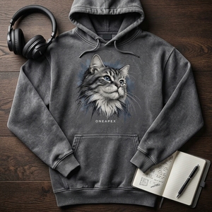Sudadera con Capucha Personalizada con Gráfico de Gato Gris, Ropa Deportiva Casual para Hombre, Fabricante Mayorista OEM ODM - Product Image 3