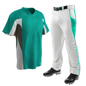 Ensemble d'uniformes de baseball personnalisés pour hommes, maillot bleu royal, pantalon blanc, sublimé, anti-humidité, manches courtes, col en V, coupe classique - Product Image 4
