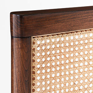 Cama Diván Estilo Francés Moderna con Ratán Natural Tejido y Madera de Teca, Juego de Muebles para Dormitorio - Alea - Product Image 5