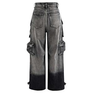 Pantalones de Mezclilla para Hombre, Estilo Workwear, con Múltiples Bolsillos, Duraderos, Casuales, Utilitarios, de Corte Holgado, Estilo Urbano - Product Image 3