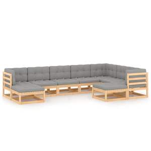 Conjunto Modular Grande para Jardín, Madera de Pino Sólida Natural, Muebles Resistentes para Exteriores - Product Image 2