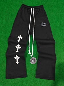 Pantalones Deportivos Personalizables de Felpa Francesa 100% Algodón, Corte Ancho, Cintura Alta, Bordados, Diseño Recto, Servicio OEM - Product Image 5