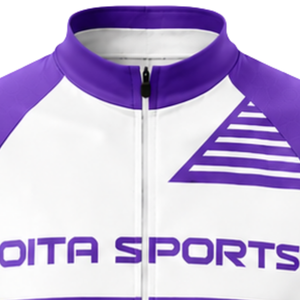 Ensemble maillot et short de cyclisme violet et blanc, manches courtes, fermeture éclair intégrale, séchage rapide, rembourré, pour course à vélo, entraînement, performance sportive d'équipe - Product Image 3
