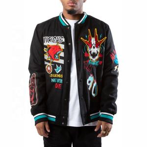 Chaqueta de Béisbol Unisex de Moda, Tejido de Lana Afelpada, Bordado de Letras en Chenilla, Ropa Casual de Invierno - Product Image 1