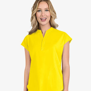 Blusas Médicas Unisex de Corte Ajustado con Diseño de Cuello y Logotipo Personalizado, Tejido de Punto 72% Poliéster, Venta al por Mayor OEM, Detección de Agujas - Product Image 6