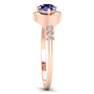 Anillo REYES de Oro de 14K con Zafiro Azul para Mujer, Certificado GRA, Joyería Fina con Moissanita, Regalo Perfecto para Aniversario - Product Image 3
