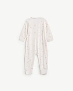 Mameluco ajustado de algodón y elastano con estampado floral y manga larga con broches para bebé recién nacida, ODM Vietnam - Product Image 2