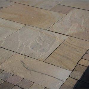 Buff Natural Sandstone <b>Flag</b> Slabs Honed Surface Modern Design Villa Outdoor Paving Patio Stone Cut-to-Size - Product Image 1