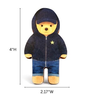 Wholesale Contemporary Acacia Wood Durable Kids Drawer <b>Knobs</b> Teddy Bear Cabinet Dresser Pulls <b>Black</b> for Cupboard Easy - Product Image 2
