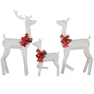 3-Piece Weather-Proof Lighted Christmas Reindeer Family Set 2D Outdoor Decorations 3 Christmas Ornaments Elegant Holiday - Product Image 4