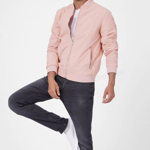 Wholesale High Quality Custom Men's <b>Hip</b> Hop Pink Bomber Jacket Winter Jacket Stand Collar Winter Collection Fabric Jacket Man - Product Image 1