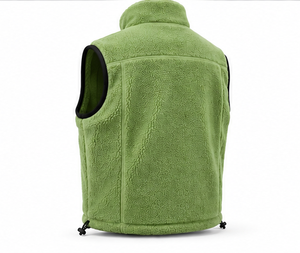 Chaleco de Forro Polar Verde para Hombre, Cuello Alto, Cierre Completo, Cortavientos, Informal, Largo Regular, Color Sólido, OEM - Product Image 6