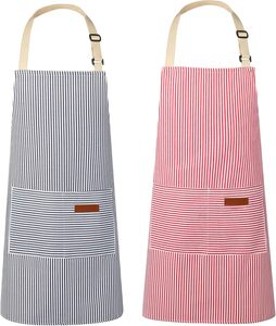 Unisex Adult Apron Coral Pink with Front Pockets and Adjustable Straps Manufacturer Brand OEM Service - Product Image 2