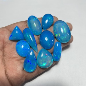Genuine Ethiopian Opal Natural Gemstone Multi <b>Fire</b> Cabochon Pryba Blue Color Super Fine Quality Loose <b>Stone</b> Jewelry Making - Product Image 5