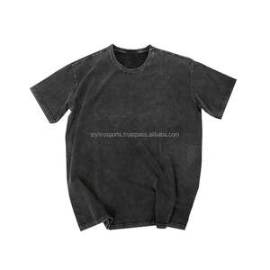 Diseño personalizado su propio logotipo personalizado hombres lavado ácido oversize camiseta Pakistán fabricante nueva llegada hombres camiseta - Product Image 2