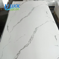 Panneau mural en PVC effet marbre brillant, imperméable, ignifuge, 3 mm, résistant aux UV, pour la décoration intérieure d'hôtels et de bureaux, directement de l'usine