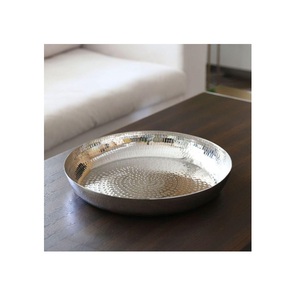 Stainless Steel Serving Platter <b>Large</b> Round Metal Food <b>Tray</b> Durable Mirror Finish Serving Plate for Restaurant Catering - Product Image 1