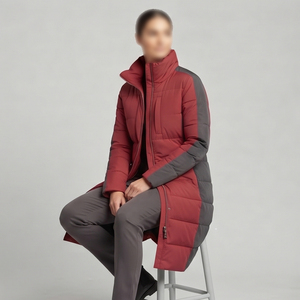 Women's Long Padded Winter <b>Coat</b> Outdoor <b>Bubble</b> Chest Pocket Puffer Long Jacket Women Warm Up Knitted Long Down Jackets Ladies - Product Image 5