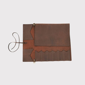 Chef Knife <b>Roll</b> Bag Custom Personalized Water Resistant Chef Knife Bag <b>Tool</b> <b>Roll</b> with Leather LKR-0244 - Product Image 5