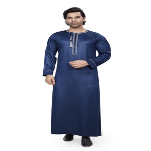 <b>Men's</b> Long Sleeve <b>Thobe</b> Embroidered Neckline Tassel Detail Regular Fit Floor Length Ethnic Daily Wear Ramadan Prayer ODM - Product Image 1
