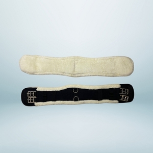 Sangle de selle de cheval légère et confortable avec toile et fourrure/peau de mouton Boucles en acier inoxydable Produit cheval disponible OEM - Product Image 1