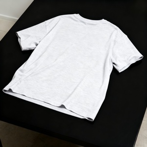 Camiseta Oversize de Diseño Liso de Algodón 230gsm, 100% Algodón, Hombros Caídos, Personaliza tu Logotipo, Manga Corta, Color Gris Jaspeado - Product Image 5