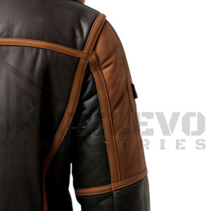 Faux Leather <b>Jacket</b> with Stand Collar <b>Mens</b> Warm Winter Coat Stylish Casual Streetwear Front Logo OEM Private Label Supply - Product Image 5